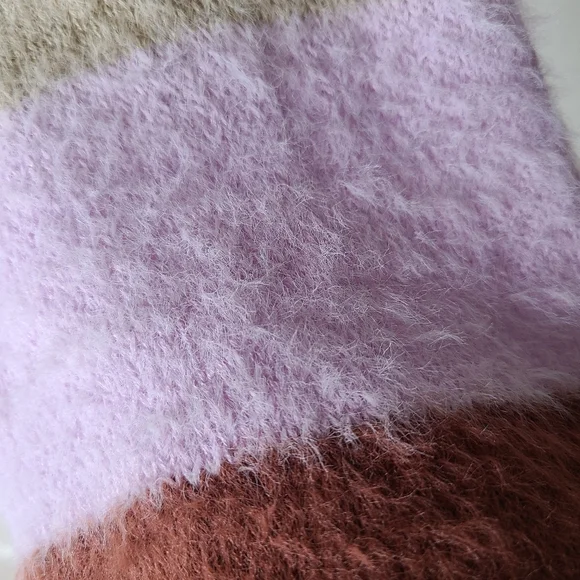 LAST CHANCE! Louna multi striped high neck purple sweater - Picture 3 of 7